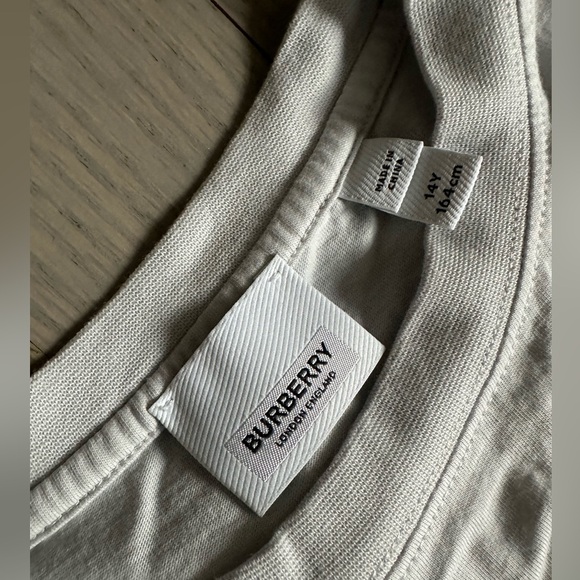 Burberry Cream Cotton T-Shirt - Picture 3 of 4